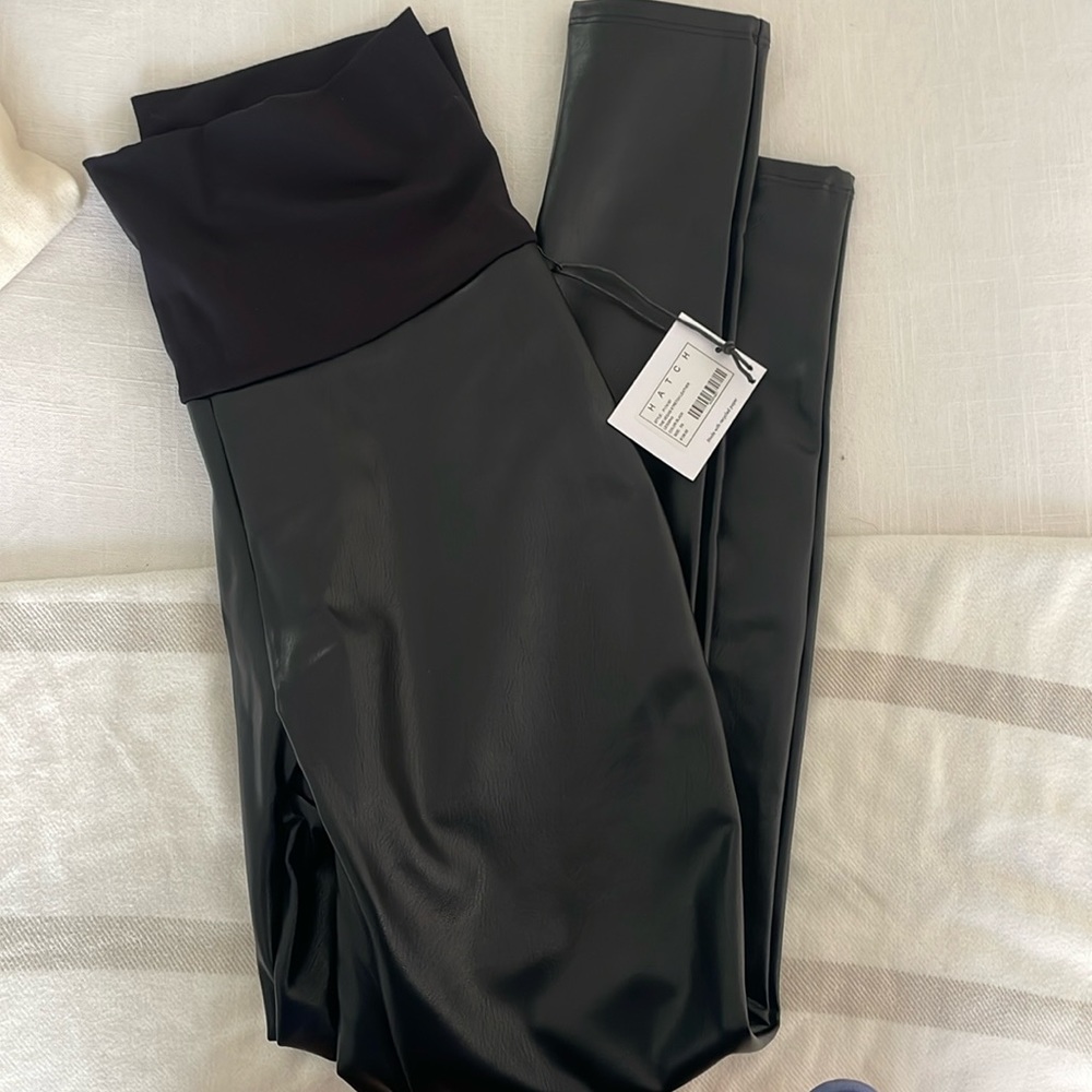 Hatch Maternity vegan leather leggings